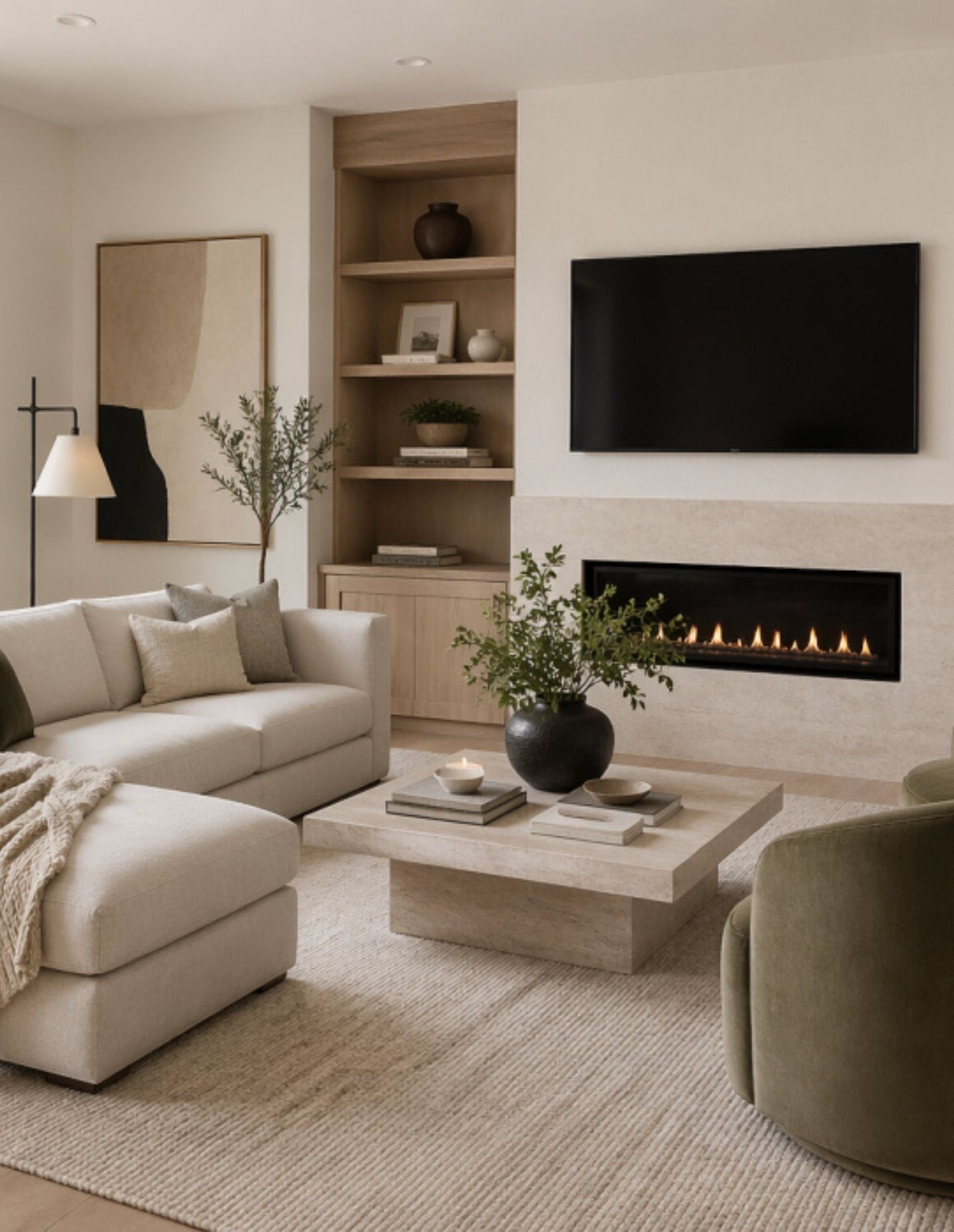 Modern living room prepared for premium stays