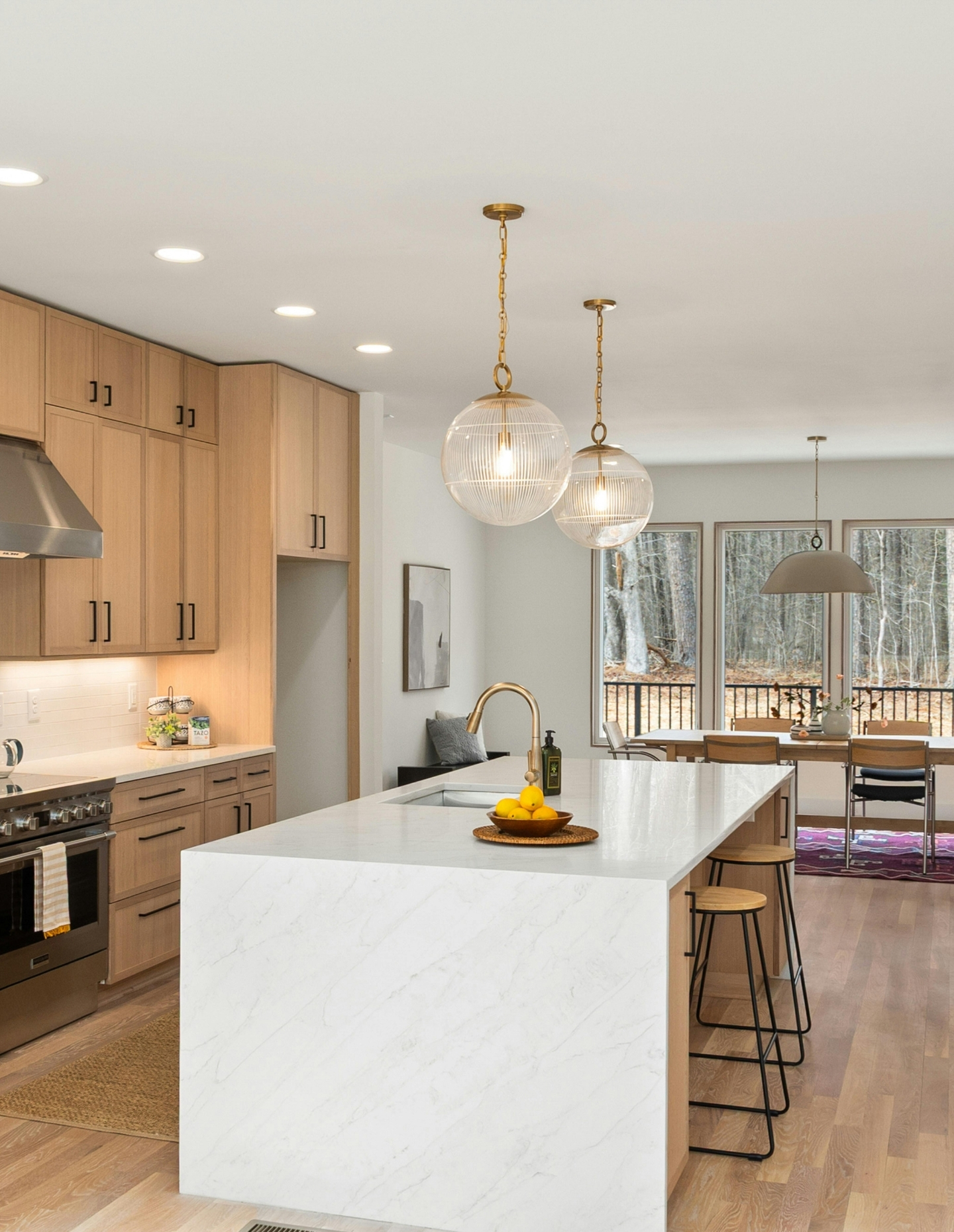 Premium living space with warm finishes